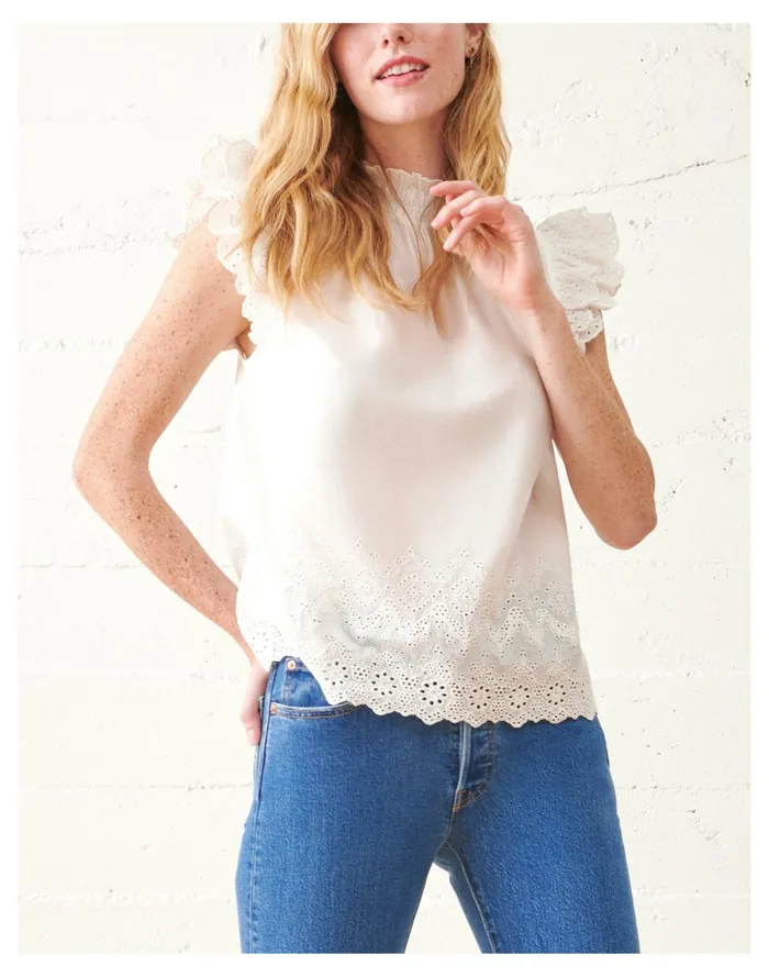 WVN Theodora Blouse White Women Madewell Tops and Shirts