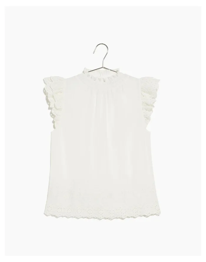 WVN Theodora Blouse White Women Madewell Tops and Shirts WVN Theodora Blouse White Women Madewell Tops and Shirts