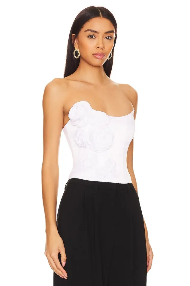 X Anja Dujakovi Selena Bustier White Women Lovers Friends Tops