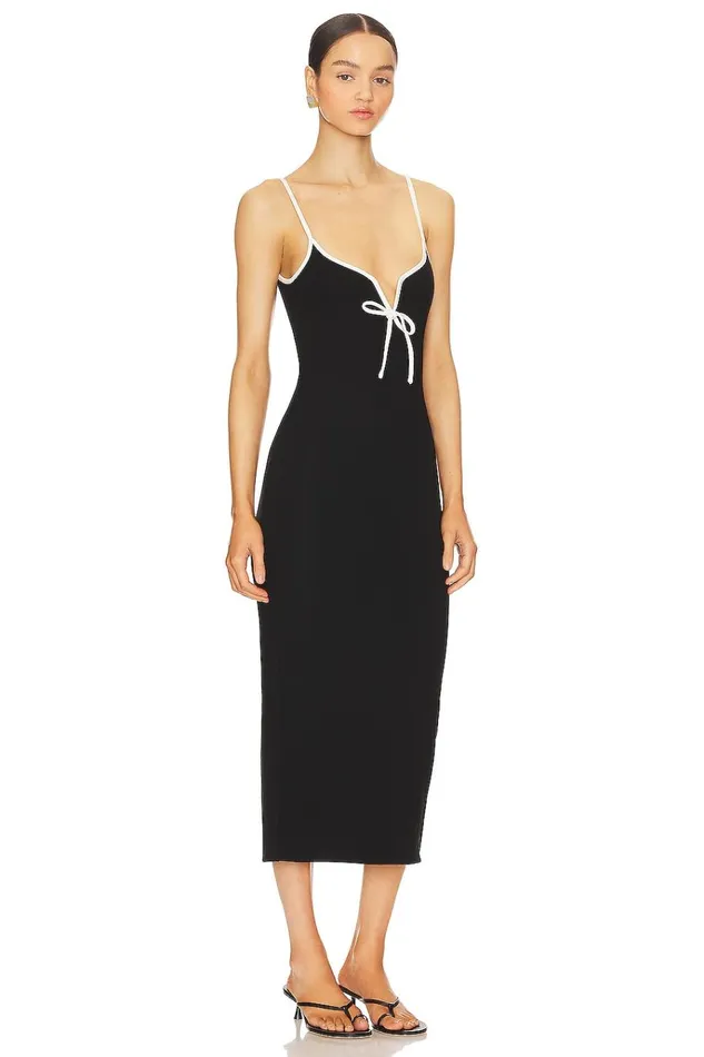X Anja Dujakovic Maddison Midi Dress Black and White Women Lovers Friends Dresses X Anja Dujakovic Maddison Midi Dress Black and White Women Lovers Friends Dresses