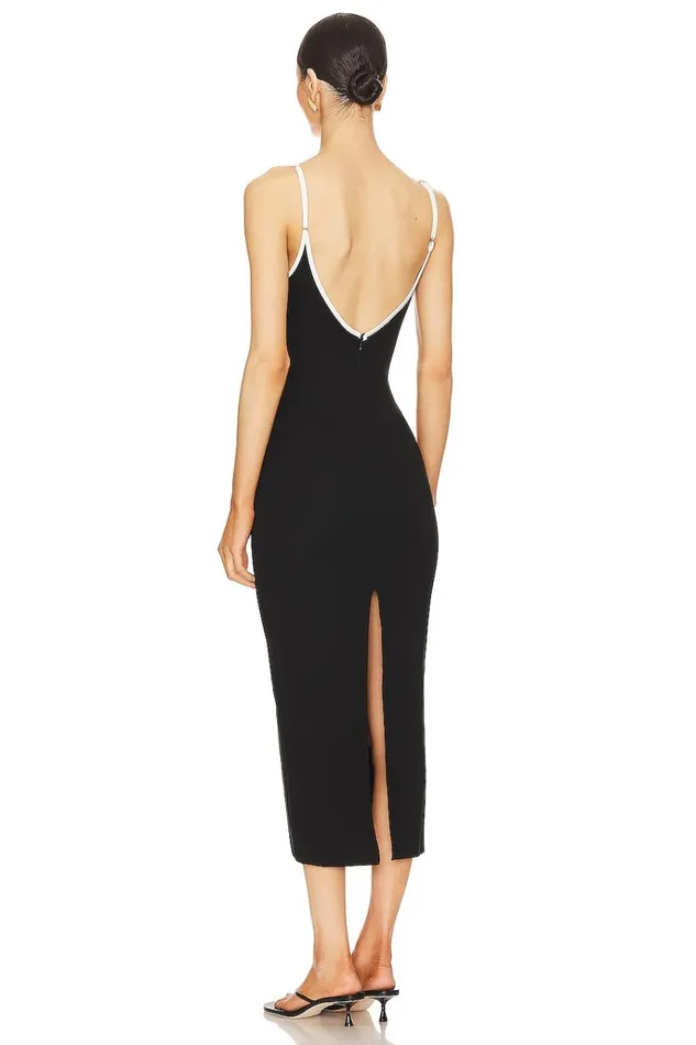 X Anja Dujakovic Maddison Midi Dress Black and White Women Lovers Friends Dresses X Anja Dujakovic Maddison Midi Dress Black and White Women Lovers Friends Dresses