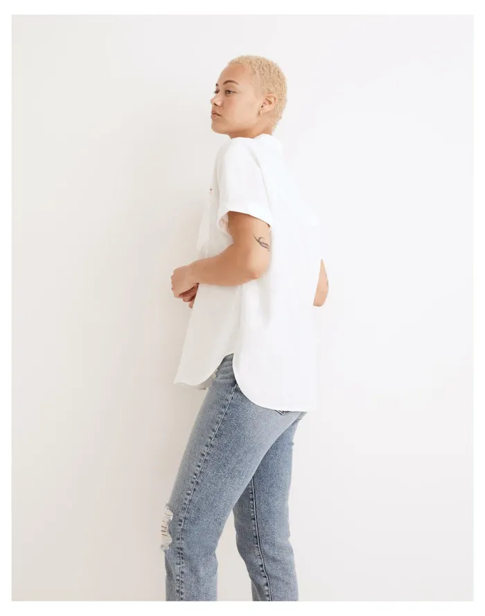 X Htel Magique Embroidered Popover Shirt Eyelet White Women Madewell Tops and Shirts