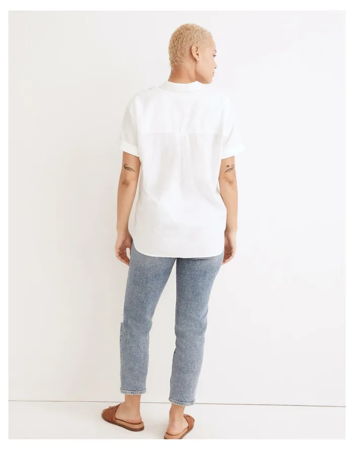 X Htel Magique Embroidered Popover Shirt Eyelet White Women Madewell Tops and Shirts