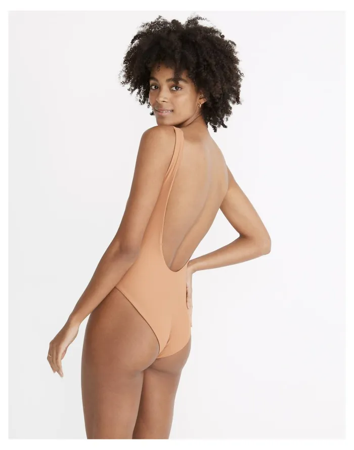 X Jade Swim Contour One Piece Swimsuit Toasted Nut Women Madewell Swim X Jade Swim Contour One Piece Swimsuit Toasted Nut Women Madewell Swim
