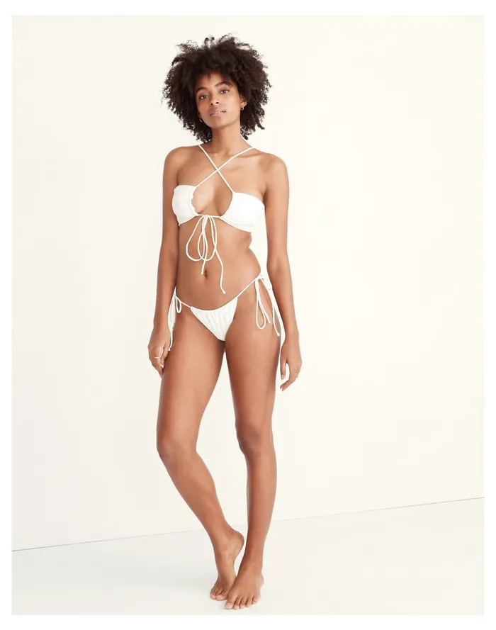 X Jade Swim Lana String Bikini Bottom White Women Madewell Swim