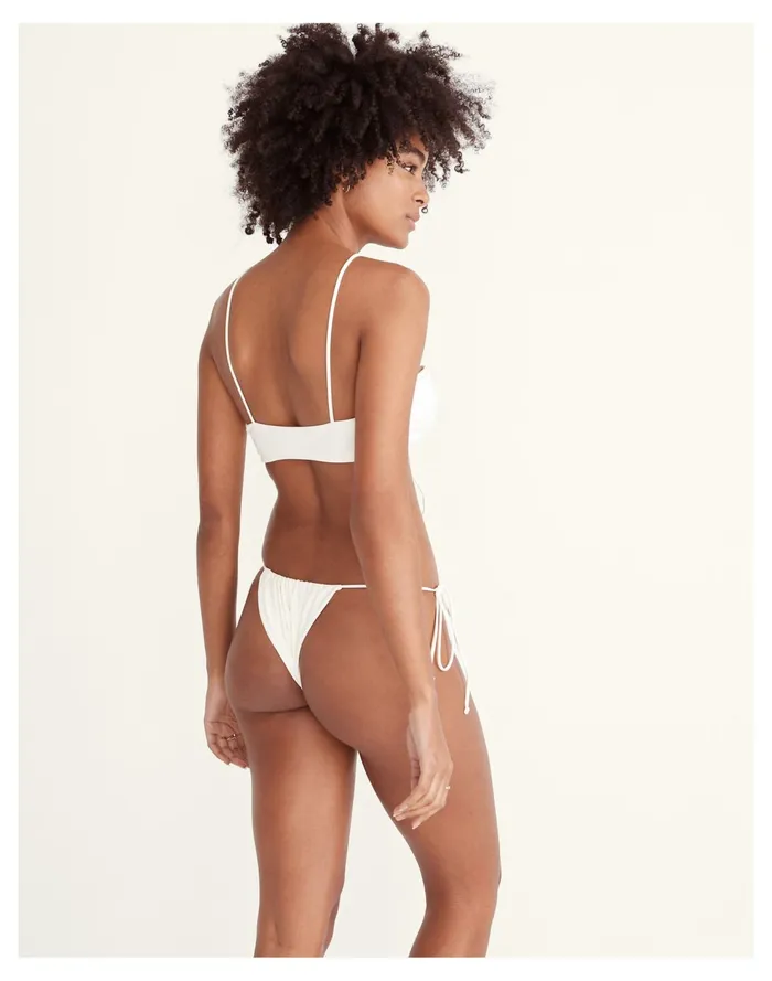 X Jade Swim Lana String Bikini Bottom White Women Madewell Swim