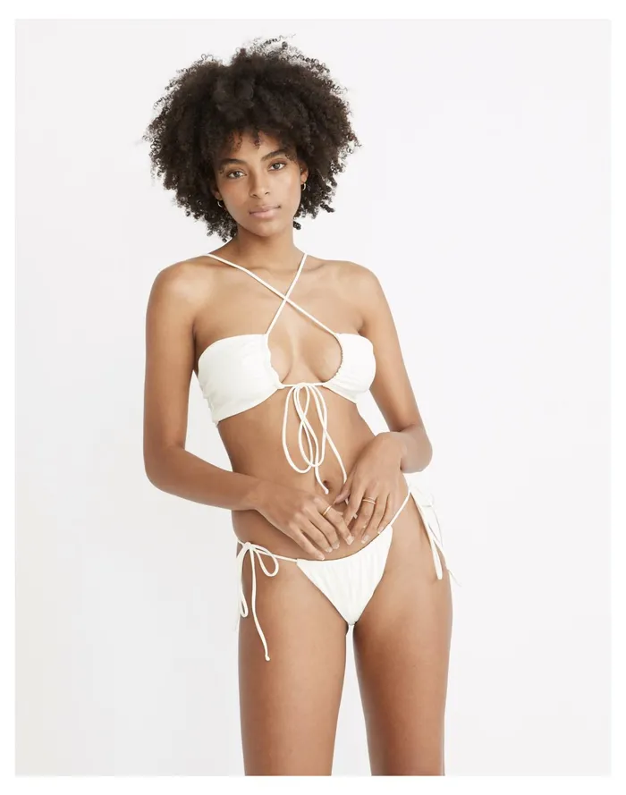 X Jade Swim Lana String Bikini Bottom White Women Madewell Swim