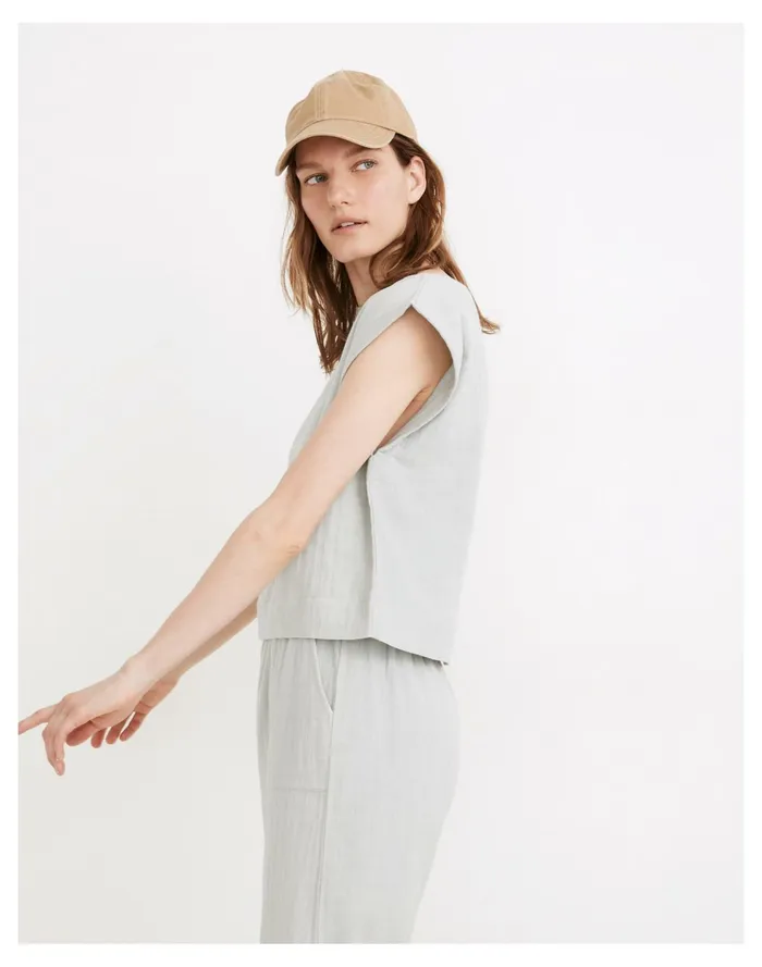 X LAUDE The Label Everyday Top Sea Mist Women Madewell Tops and Shirts