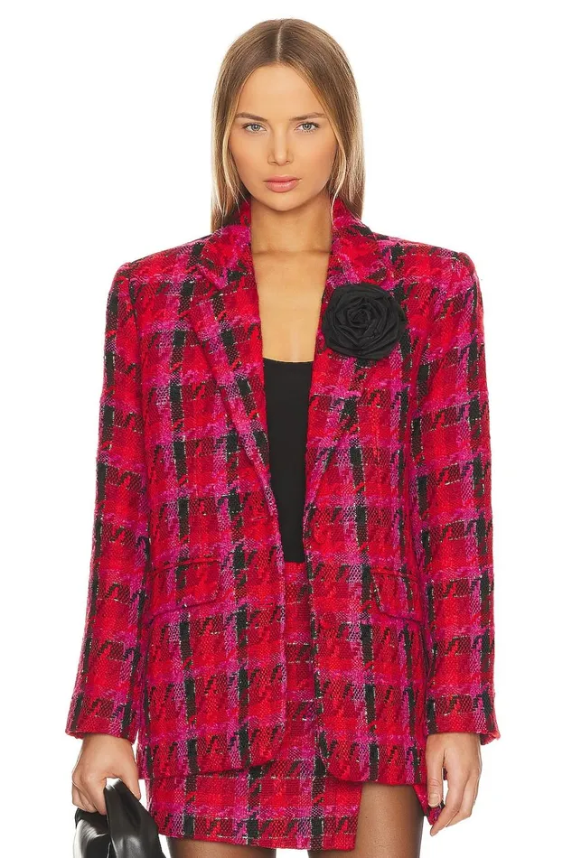 X Rachel Madix Blazer Black and Red Women Lovers Friends Jackets and Coats