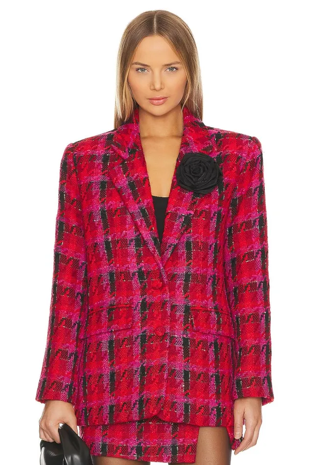 X Rachel Madix Blazer Black and Red Women Lovers Friends Jackets and Coats