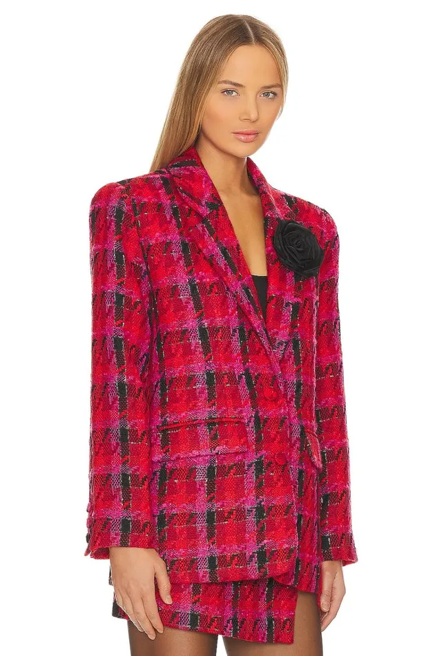 X Rachel Madix Blazer Black and Red Women Lovers Friends Jackets and Coats