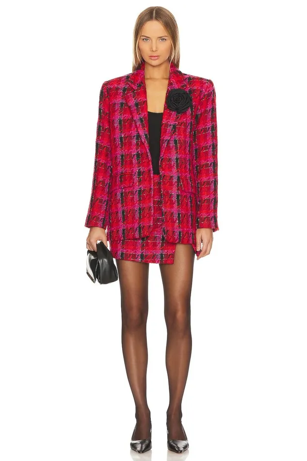 X Rachel Madix Blazer Black and Red Women Lovers Friends Jackets and Coats