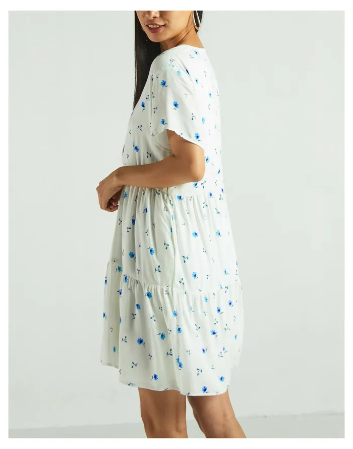 X Reistor Tencel Short Tiered Dress Ivory White Women Madewell Dresses X Reistor Tencel Short Tiered Dress Ivory White Women Madewell Dresses
