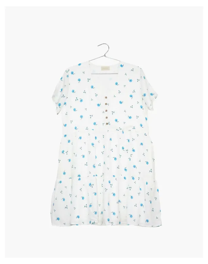X Reistor Tencel Short Tiered Dress Ivory White Women Madewell Dresses X Reistor Tencel Short Tiered Dress Ivory White Women Madewell Dresses