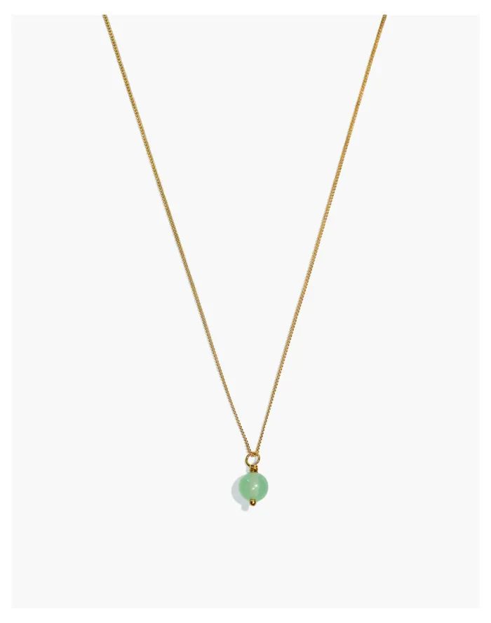 YEAR 901 Jade Drop Necklace Gold Women Madewell Necklaces