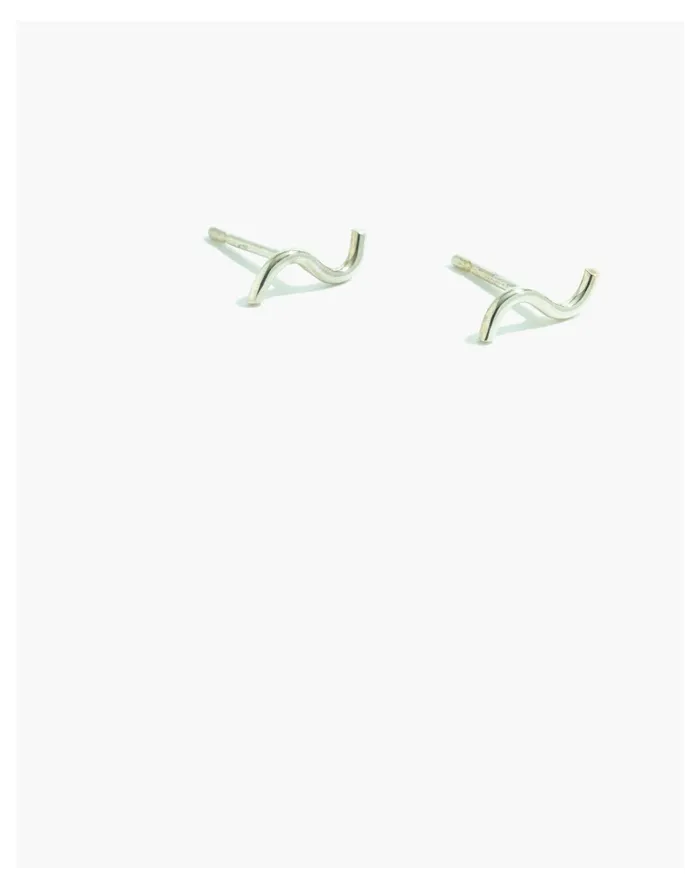 YEAR 901 Sterling Silver Dazed Stud Earrings Silver Women Madewell Earrings
