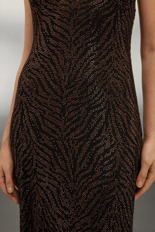 Zebra Embellished Strappy Maxi Dress Zebra Women Karen Millen Dresses